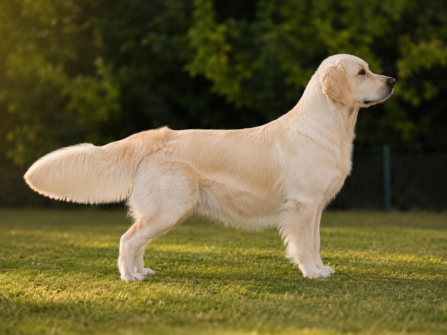 Otec vrhu Olax, zlatý retriever v postoji